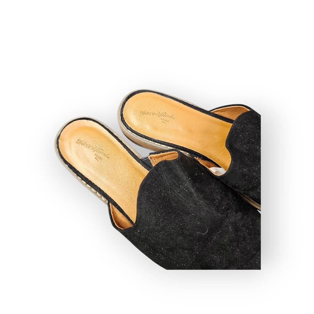 Universal Thread Black Suede Mule Slides Women’s Size 8.5 Slip On Block Heel - Picture 3 of 7